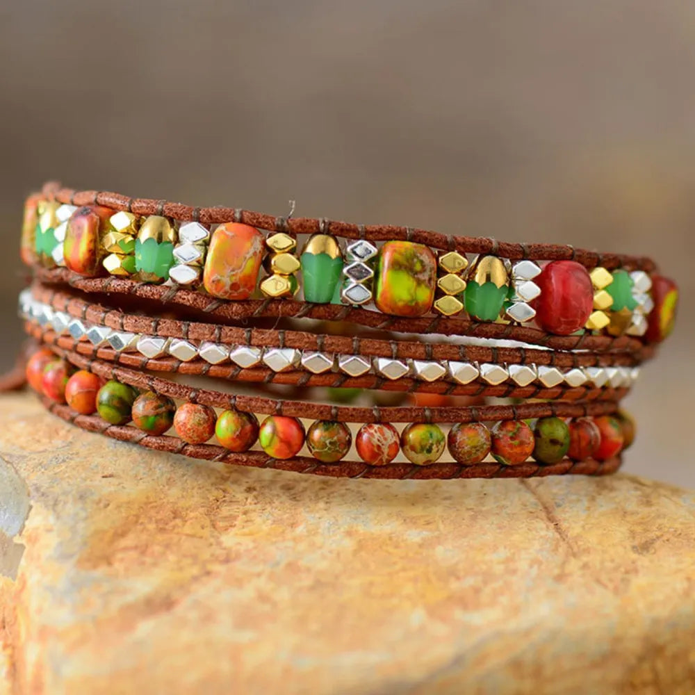 Gewebtes Armband aus Naturstein