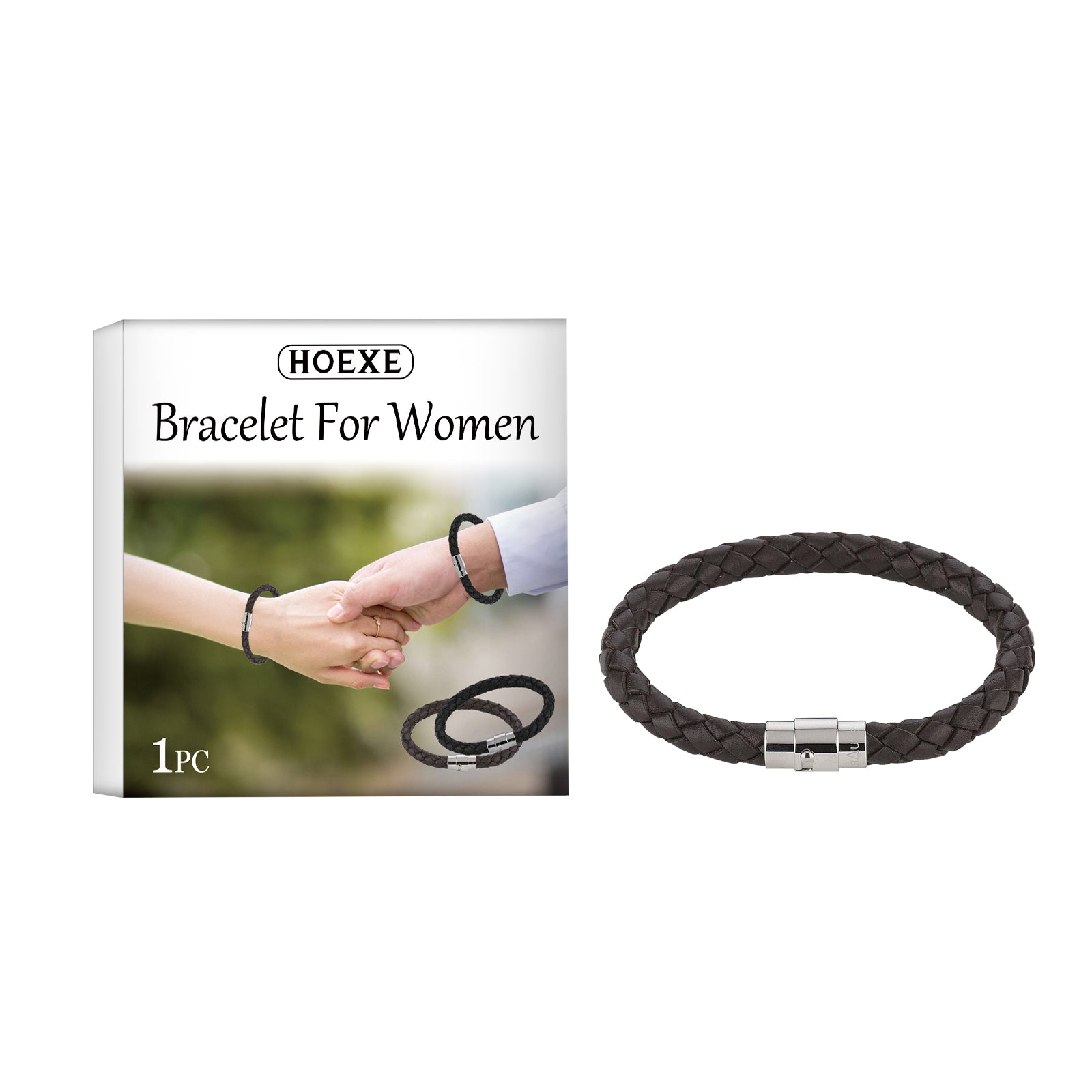 Paararmband, Pu-Lederseil gewebt Herren- und Damenstil Persönlichkeit Einfacher Stil Paararmband Modeaccessoires