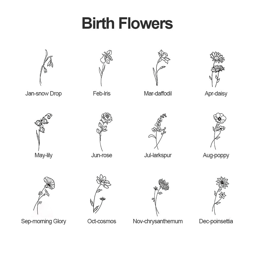 Personalisierte Geburtsblumen-Schmuckschatulle, personalisierter Schmuck-Organizer, Aufbewahrungsgeschenk fĂĽr Sie