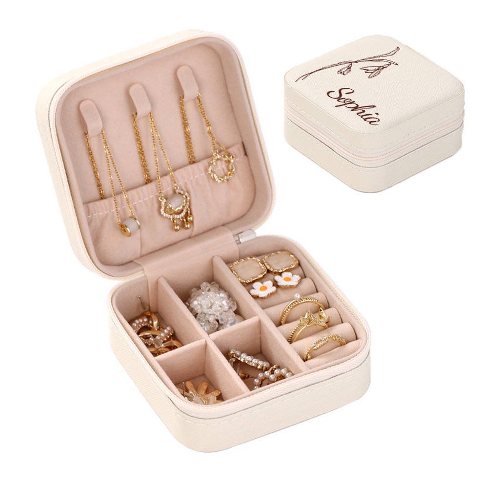 Personalisierte Geburtsblumen-Schmuckschatulle, personalisierter Schmuck-Organizer, Aufbewahrungsgeschenk fĂĽr Sie