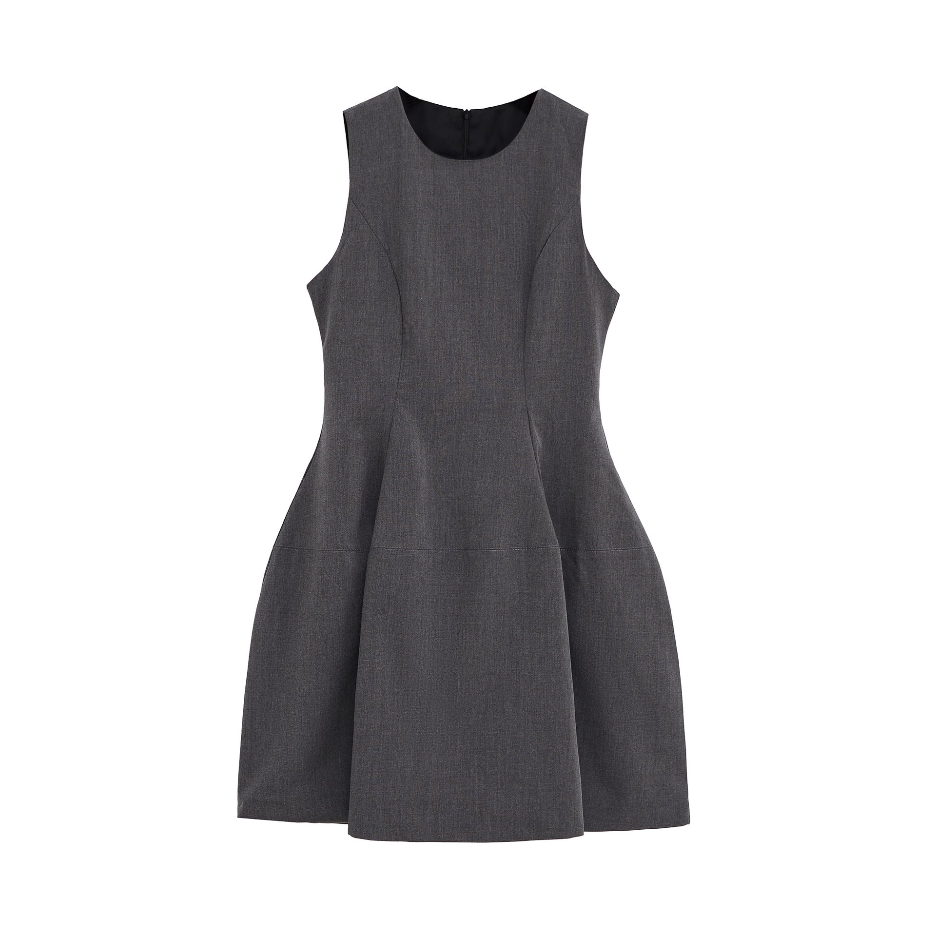 Women's European and American style round neck sleeveless waist cinched A-line dress
