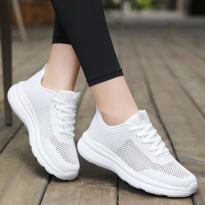 Hollow out breathable mesh casual sports shoes for women with soft soles lightweight running mesh shoes shoes