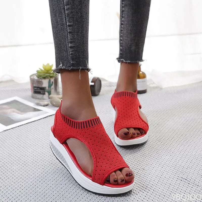 Plus Size Sandalen Vrouwen  Mode Casual Platform Schoenen Vrouwen Schoenen Comfort Zomer Zachte Sport Sandalen Ademende Sneakers