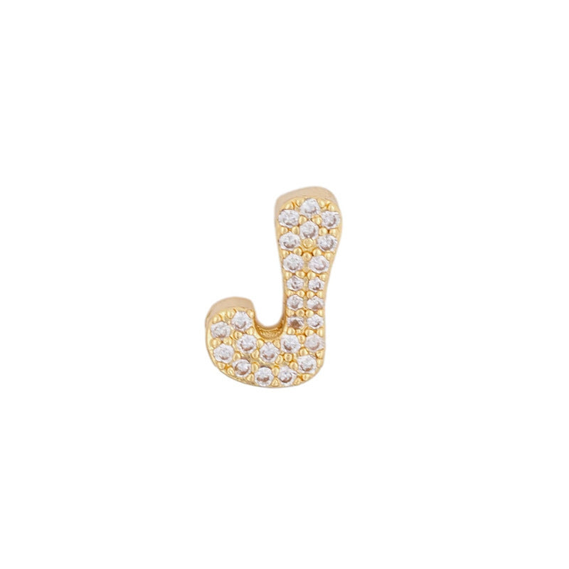 Fashion English 26 letter single pendant gold DIY bracelet necklace accessories