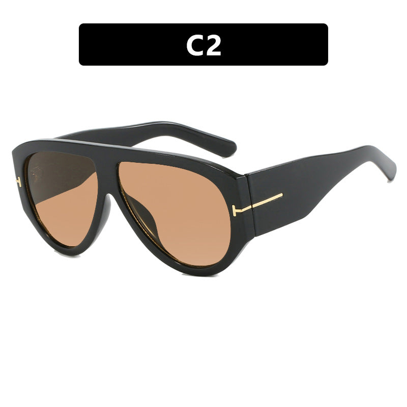 T-förmige Sonnenbrille mit großem Rahmen, grenzüberschreitende Piloten-Sonnenbrille im Kröten-Stil, personalisierte Damen-Sonnenbrille