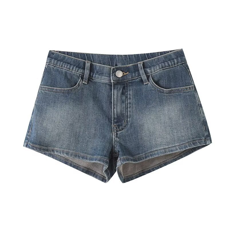 Casual loose vintage denim shorts for women