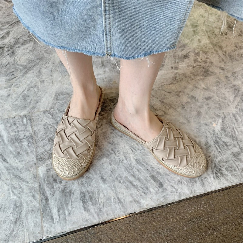 Baotou Half Slippers: Summer Outwear Fisherman's Shoes, Popular Online Style, One Step Women's Flat Sole Muller Sandal Slippers