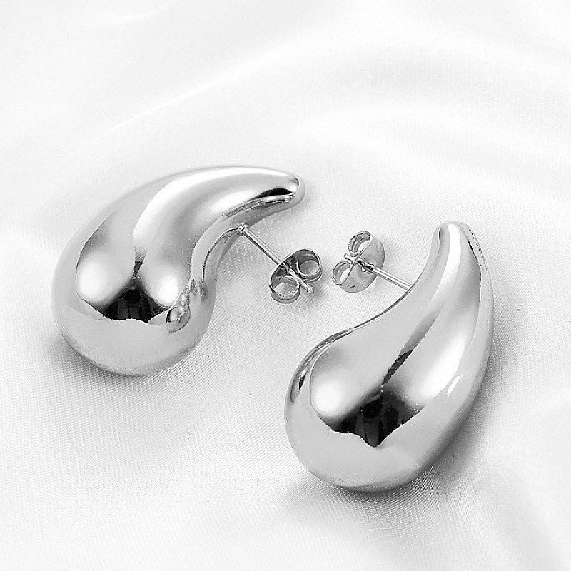 Water droplet hollow earrings size personalized earrings