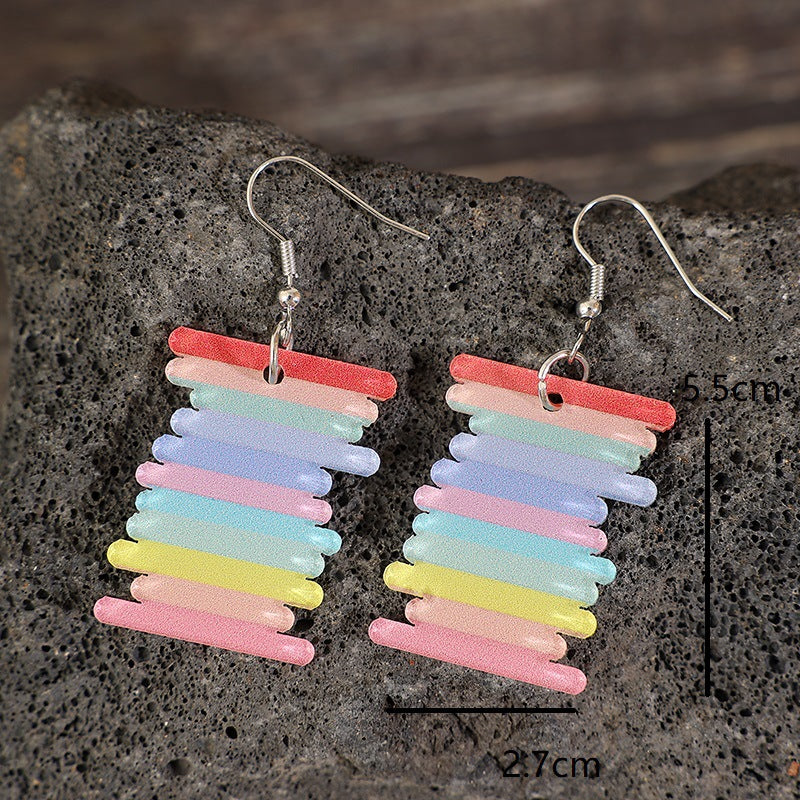 Acrylic Rainbow Dangle Earrings