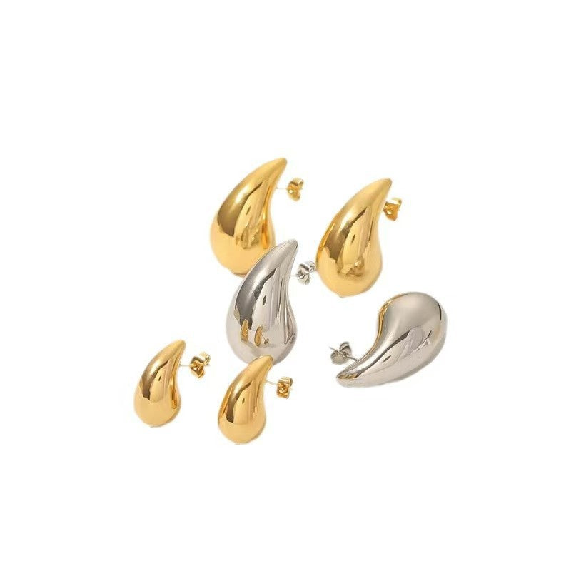Water droplet hollow earrings size personalized earrings