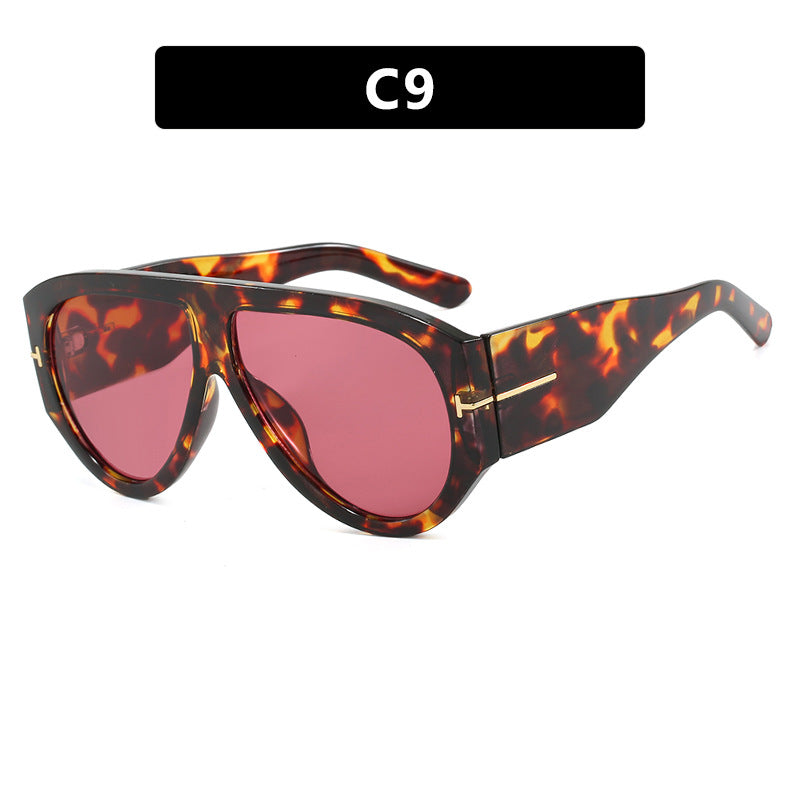 T-förmige Sonnenbrille mit großem Rahmen, grenzüberschreitende Piloten-Sonnenbrille im Kröten-Stil, personalisierte Damen-Sonnenbrille