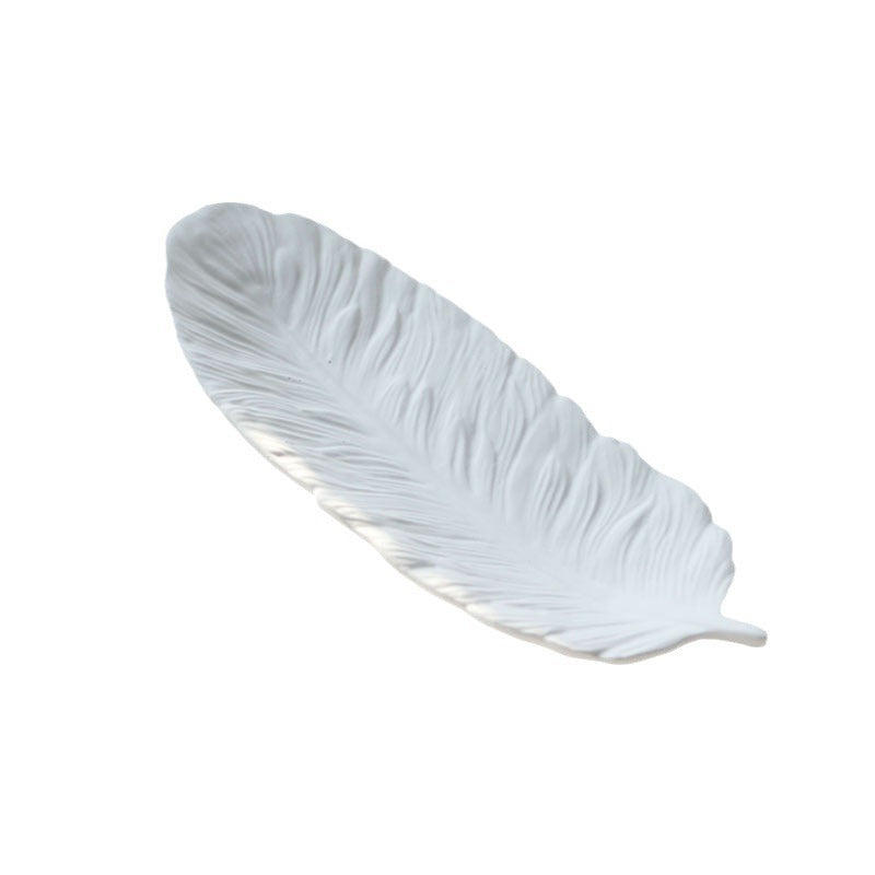 Gypsum feather decoration storage tray decoration necklace accessories cosmetics perfume photography posing props