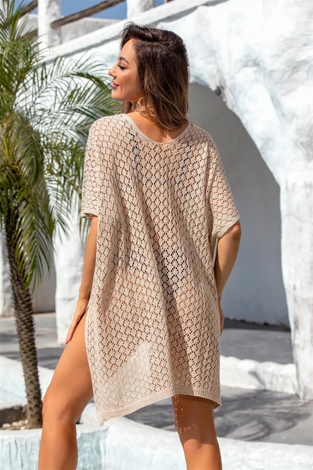 Beach Hoodie Hollow Knitted Shirt Beach Vacation Bikini Sunscreen Clothes Women