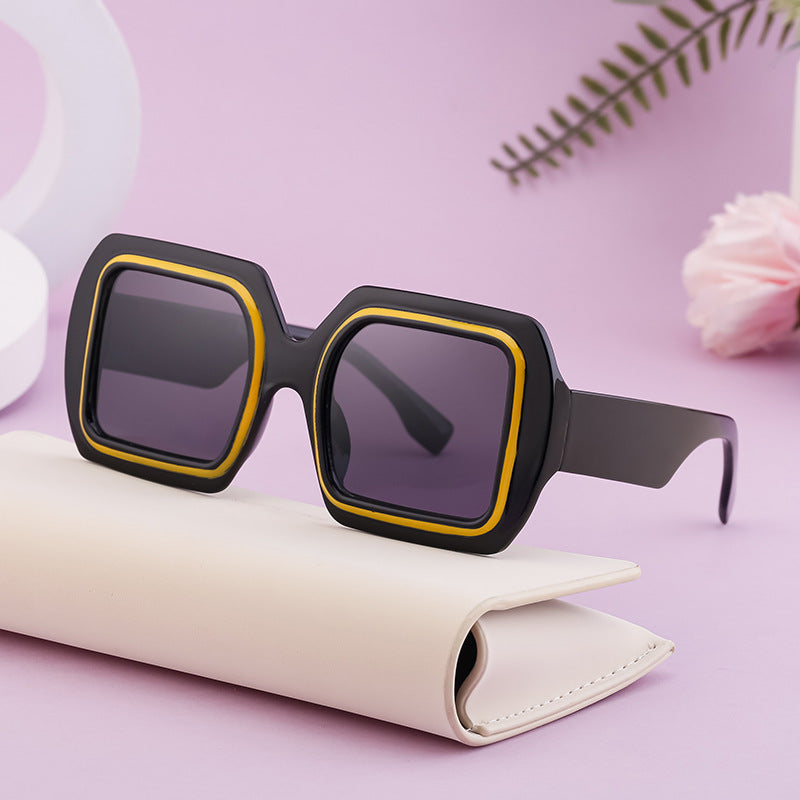 Neue europäische und amerikanische Fashion Square Sonnenbrille mit großem Rahmen für Damen High-End-Sensation-Sonnenbrillen für Damen
