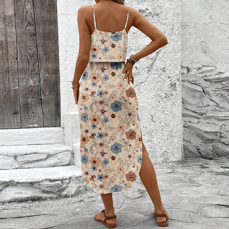 Colorful camisole vest half skirt two-piece set beach skirt set