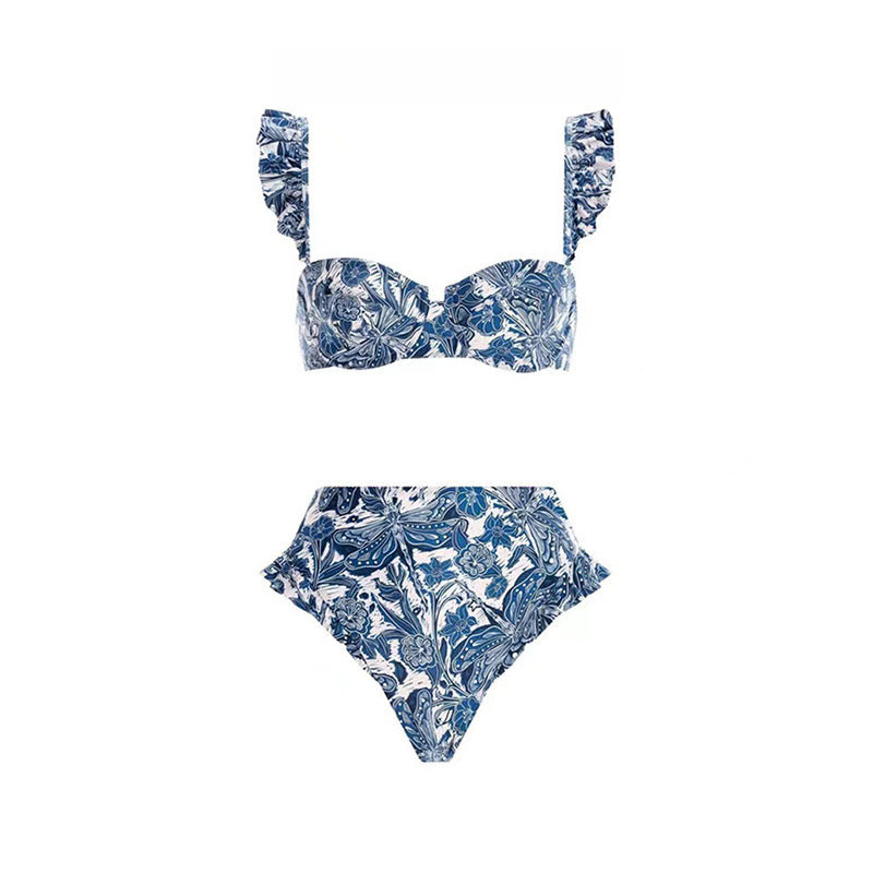 Sexy bikini swimsuit summer French split swimsuit set