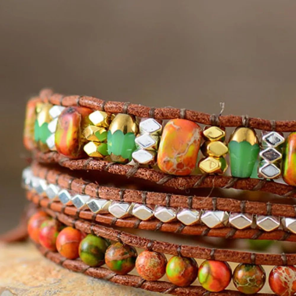 Gewebtes Armband aus Naturstein