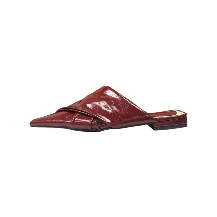 Spring Slip On Women Mules Slipper Fashion Pointed Toe Ladies Elegant Beach Sandal Casual Low Heel Slides