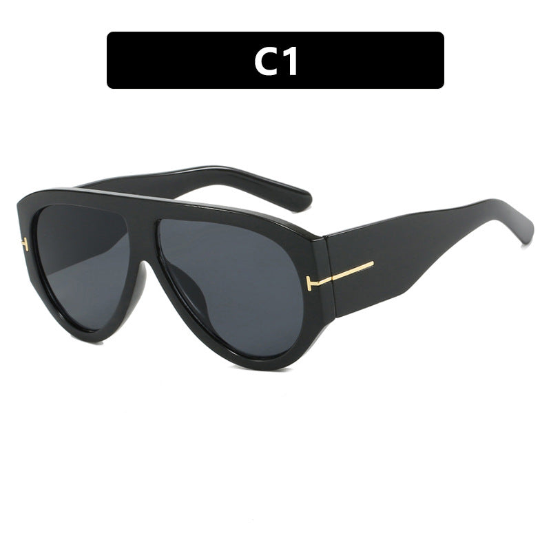 T-förmige Sonnenbrille mit großem Rahmen, grenzüberschreitende Piloten-Sonnenbrille im Kröten-Stil, personalisierte Damen-Sonnenbrille