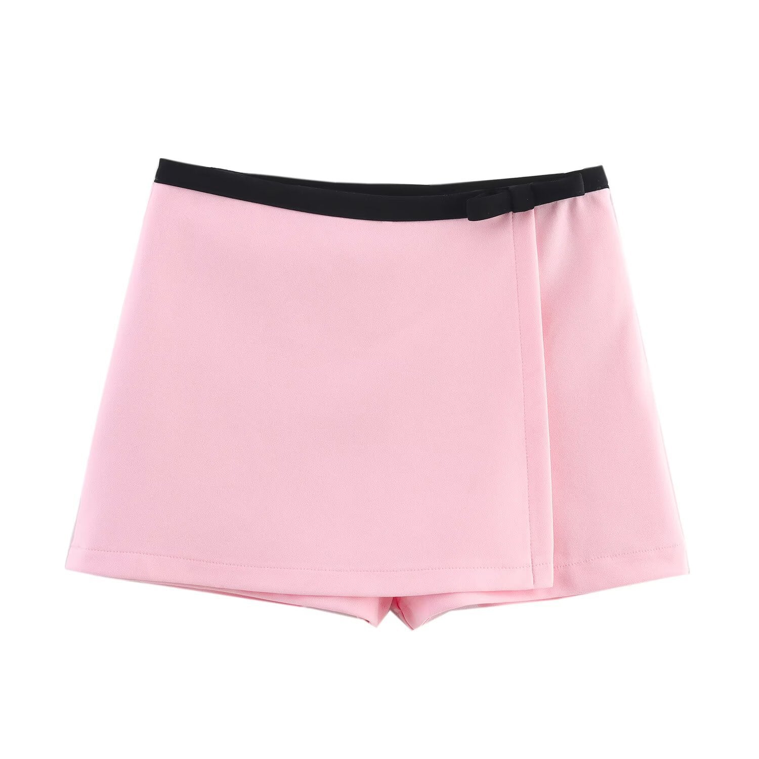 Bow decoration suspender top+shorts set for women