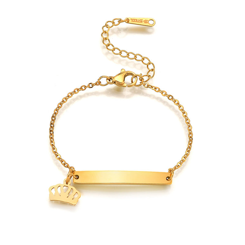 Stainless steel personalized engraved three color curved bracelet simple and personalized women's bracelet
