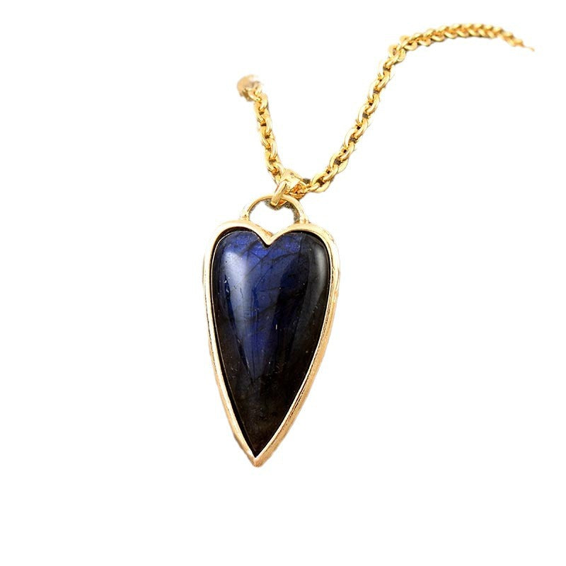 Copper Labradorite Heart Shape Necklace
