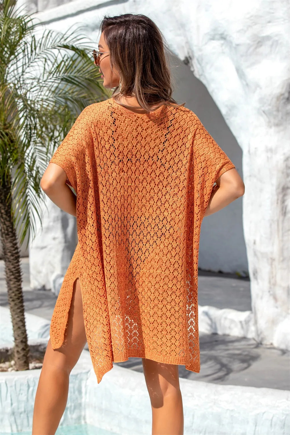 Beach Hoodie Hollow Knitted Shirt Beach Vacation Bikini Sunscreen Clothes Women