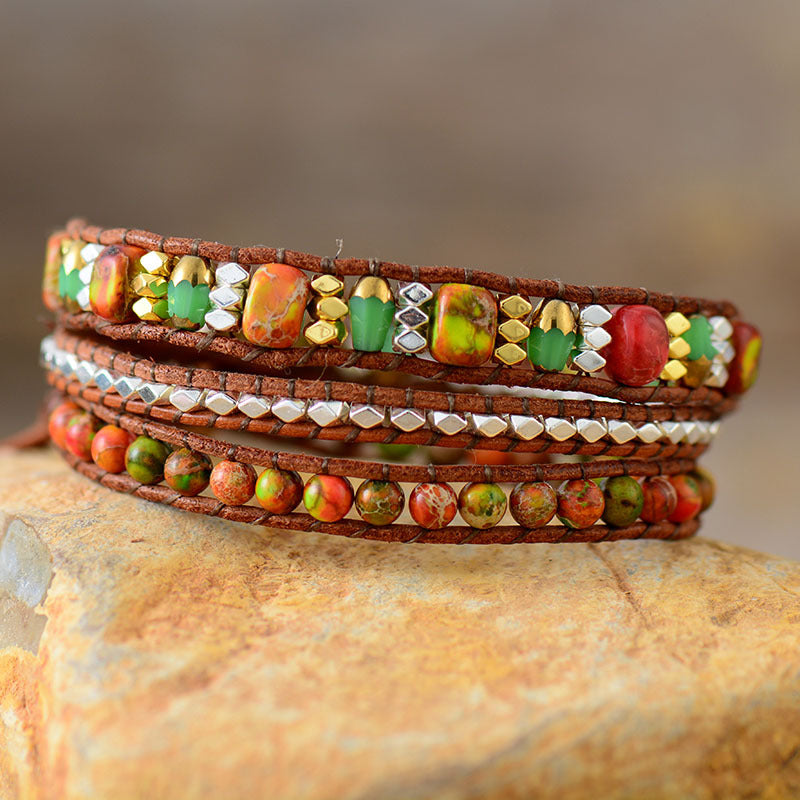 Gewebtes Armband aus Naturstein