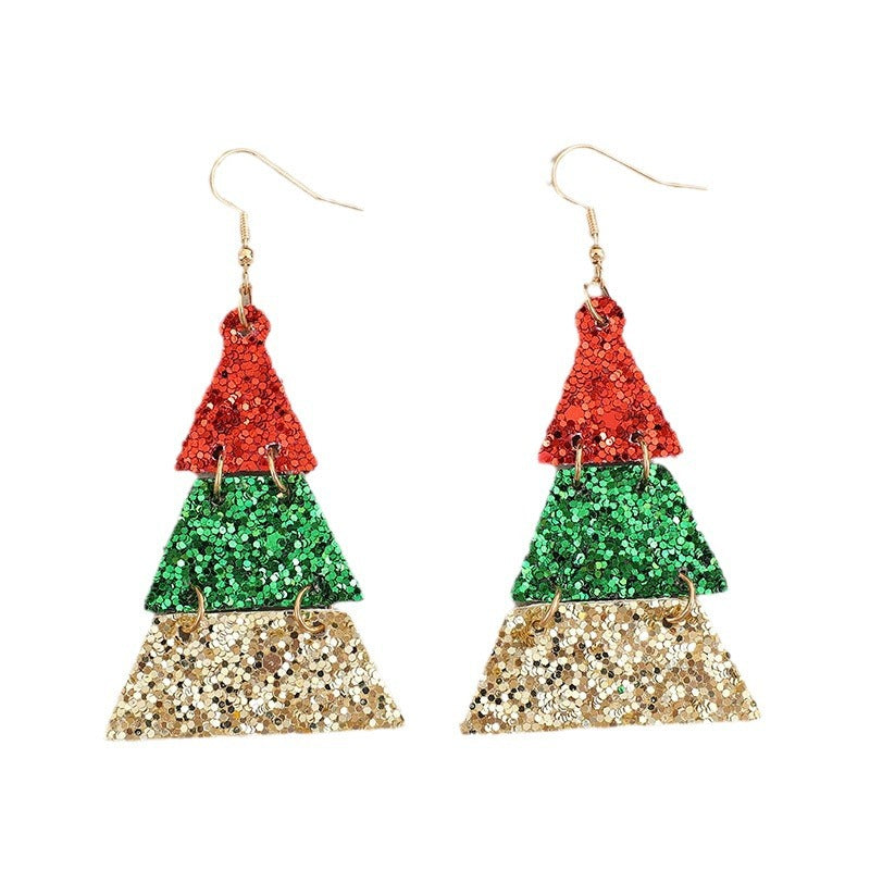 PU Leather Sequin Earrings