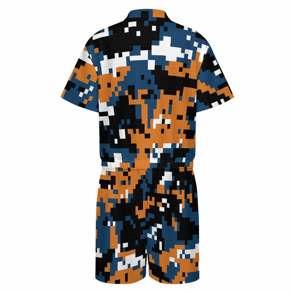 Men's one piece jumpsuit Short sleeved jumpsuit